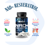 NAD + Resveratrol - Cápsulas de Reparación Celular Antienvejecimiento y Energía Extra (120 Cápsulas)